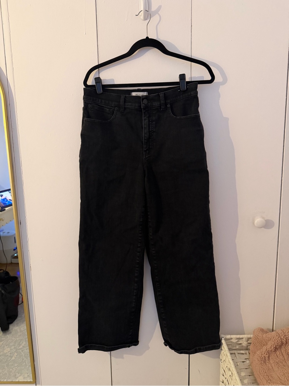 Madewell Black High-Waist Wide Leg Jeans